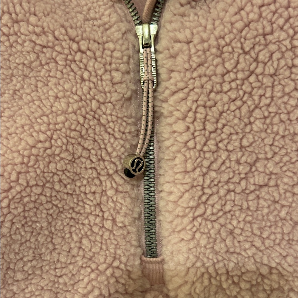 Lululemon Cozy Pink Tumbled Fleece Half Zip Pullover - Picture 2 of 7